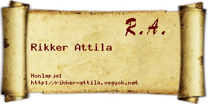 Rikker Attila névjegykártya